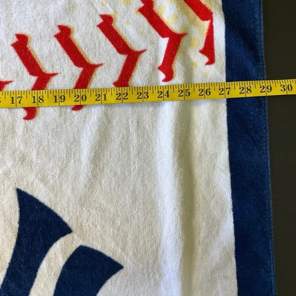 New York Yankees Beach Towel MLB Large Bath Towel Blue White Cotton